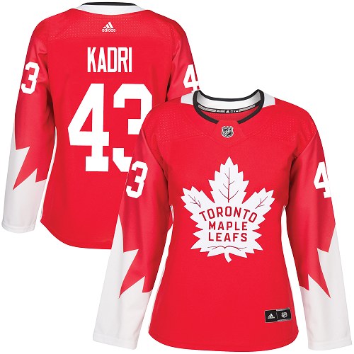 Adidas Maple Leafs #43 Nazem Kadri Red Team Canada Authentic Women's Stitched NHL Jersey - Click Image to Close